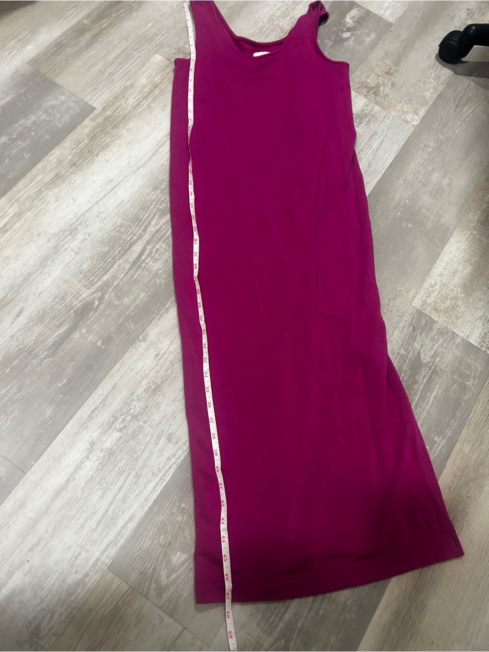 Scoop-Neck tank  Maxi Dress in Fuchsia - Picture 6 of 7